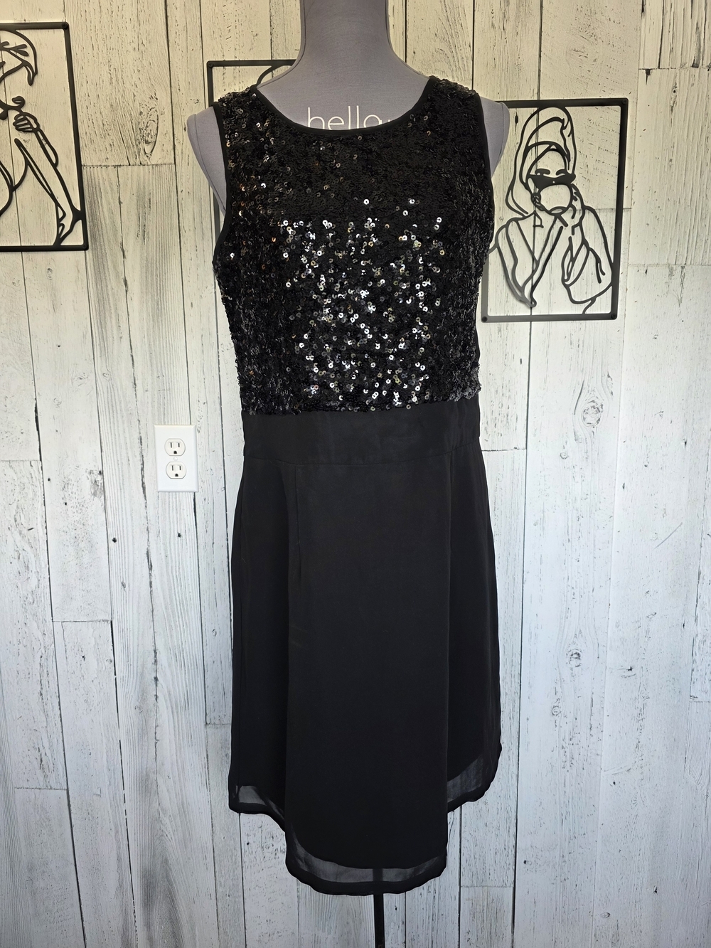 Shakumbhari Black Sequin Sleeveless Cocktail Dress Size XL Holiday Event Date